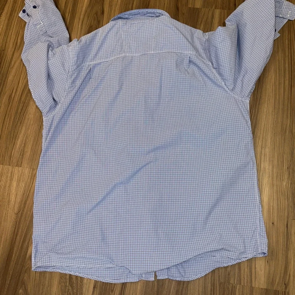 The North Face Mens XL‎ Blue Plaid Long Sleeve Button Down Shirt